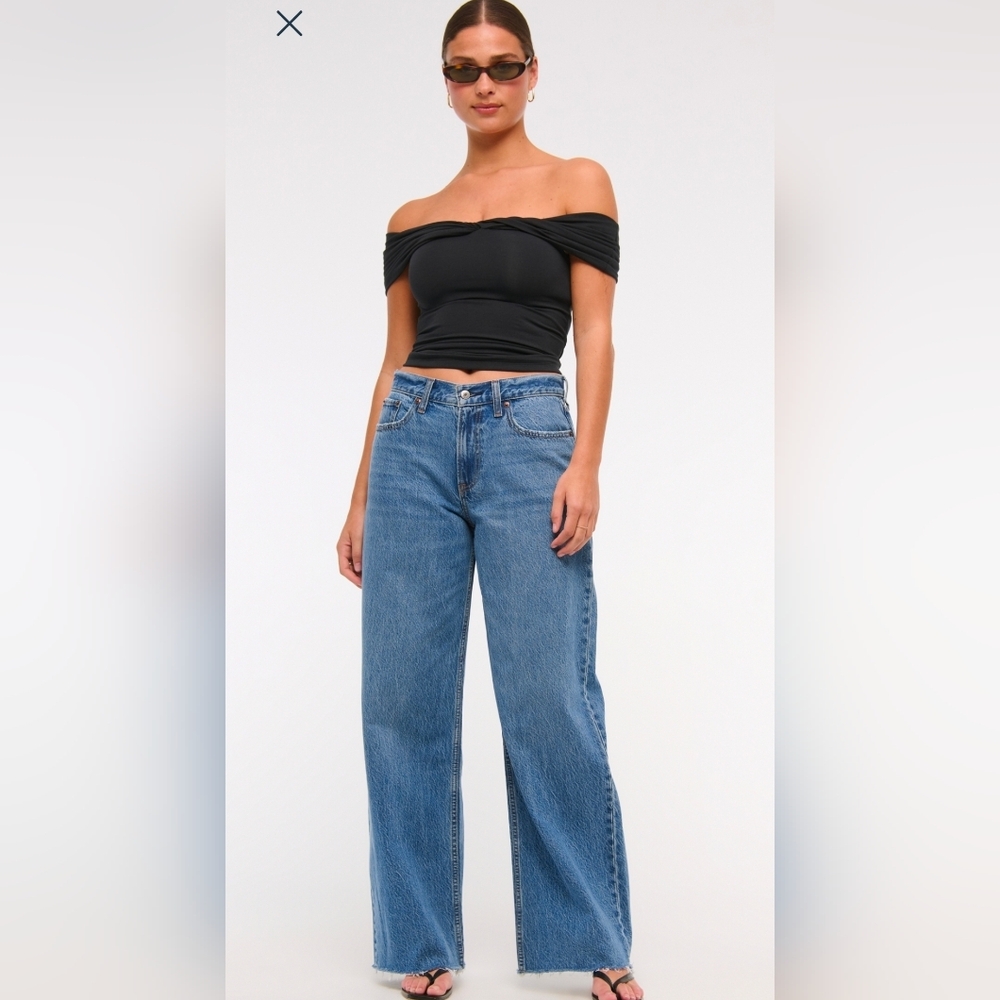 NWT Abercrombie & Fitch Curve Love The Ultra Loose Low Rise 28/6S